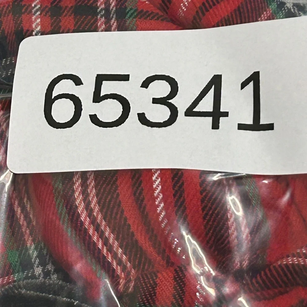 Victoria's Secret PINK Pajama Pants Womens Size Small Red Plaid Velvet Tie Sleep